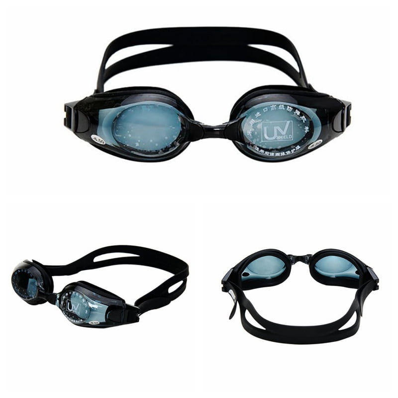 Myopia Swimm Goggles+Swimming Hat+Earplug+Nose Clip Anti-Fog-UV Shortsight Glass 