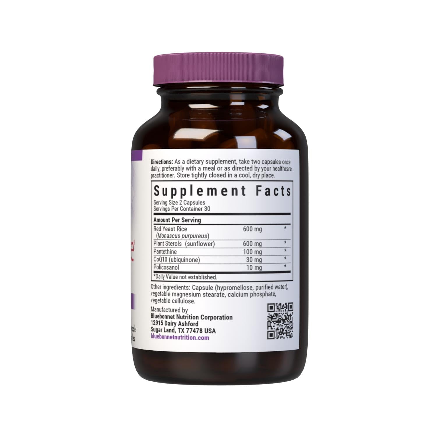 Bluebonnet CholesteRice, Red Yeast Rice Plant Sterols Pantethine CoQ10 Policosanol 60 Caps