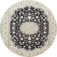 thumbnail image 1 of Ahgly Company Indoor Round Traditional Carbon Gray Medallion Area Rugs, 3' Round, 1 of 6