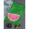 thumbnail image 3 of Kawaii One In A Melon Watermelon Graphic Women Kelly Green T-Shirt, Female x-Large, 3 of 4