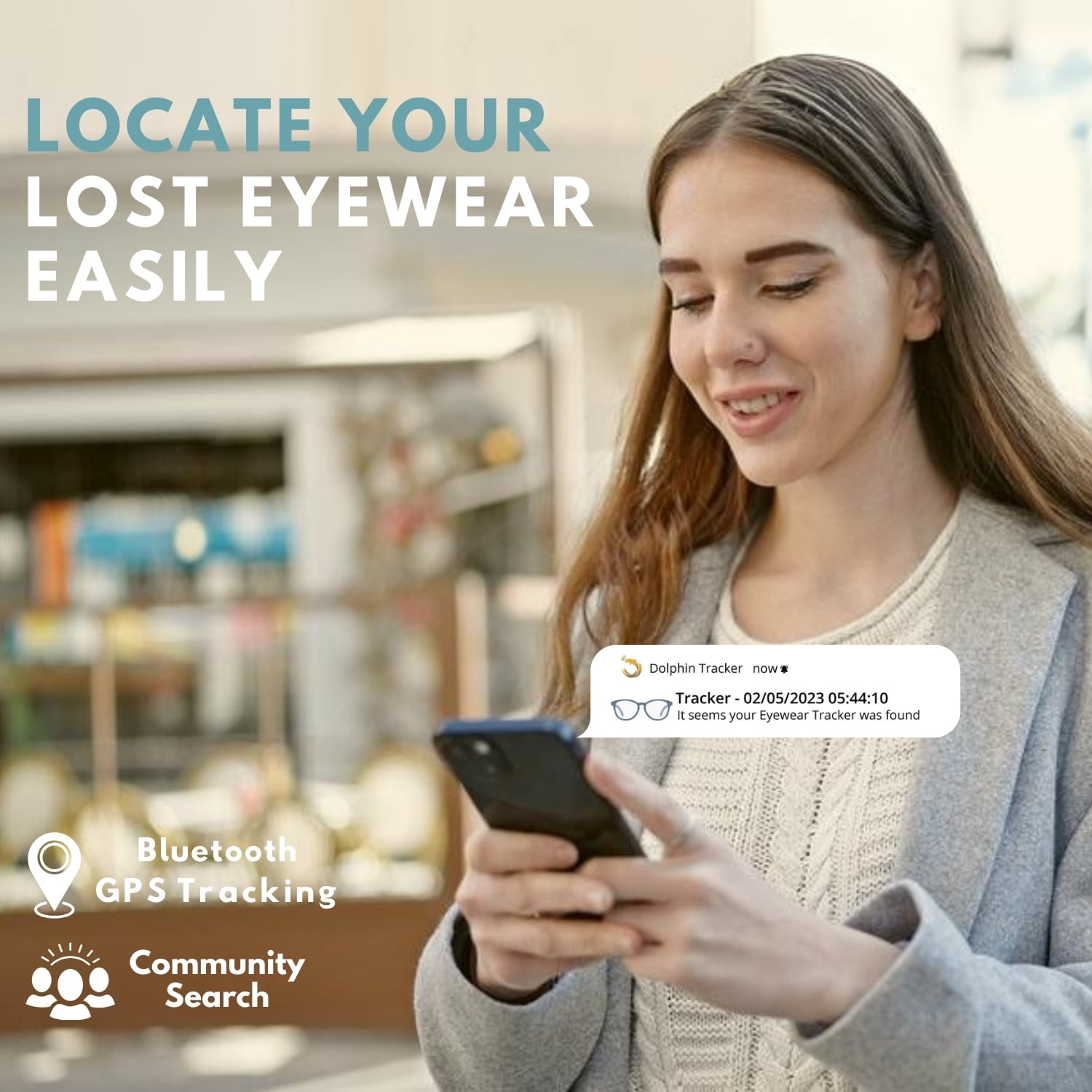 Glasses Tracker For Apple iOS| Apple Find My Alternate| Locate Spectacles, Find Eyewear, Never lose Sunshades| Light Weight, Small Size, Fit All Specs Size| Battery, Charger and  Accessory Included