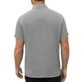 thumbnail image 2 of yillto Men's T Shirt Short Sleeve V Neck Shirt Casual Summer Classic Buttons Basic Cotton Linen Tee Shirts, 2 of 7