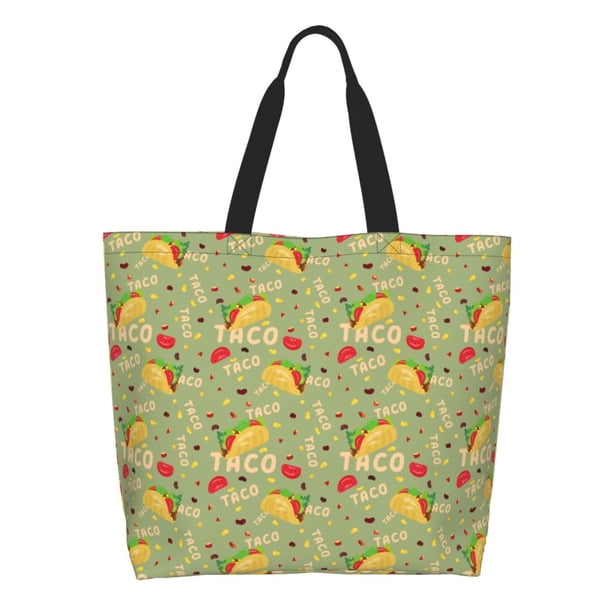 Easygdp Taco Bolsas Tote para Mujer, Bolsos de Hombro para Viaje, Bolsos de Mano de Gran Capacidad para Compras y Trabajo