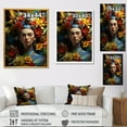 thumbnail image 4 of Designart "Spirit of Frida in Mexican Woman's Photo I" People Framed Wall Art - Global Yellow Mexican Art Hallway Framed Wall Art Decor, 4 of 6