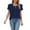 Navy, variant on MIXUE Womens Tops Summer Solid Crew Crew Neck Hollow Short Sleeve Loose Casual Tee Shirts Outwear,Blue,S