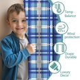 thumbnail image 3 of Blackout Kids Curtains,Blue and White Grid Pattern Childrens Insulated Curtains Set Of 2,Bedroom Essentials,Toddler Room Decor 52"x84", 3 of 5