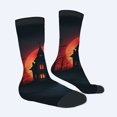 thumbnail image 2 of Four Seasons Universal Socks (2 Pairs) - Unisex Trendy Halloween Design with Red Moon Spooky Trees - Mixed Color Fun Socks, 2 of 5