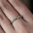 thumbnail image 5 of Marquoise Emerald Full Eternity Band Gamstone Ring, Wave Handmand Jewelery, Minimalist 925 Starling Silver Rings, Engagement Ring, Vintage Jewelry, Christmas Day Gift., 5 of 5