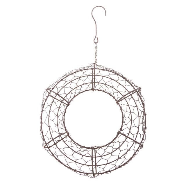 DYNWAVECA Pot de Couronne en Fil de Fer Rustique Support de Plante (Plantes Non Incluses) - Forme Ronde 26cm