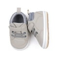 thumbnail image 4 of Siilsaa Baby Girl Crib Shoes Baby Toddler Soft Soled Comfortable Casual Sneakers With Straps Grey,0-6 Months, 4 of 5
