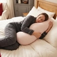 thumbnail image 2 of Pea Pod Body Pillow for Side Sleeper,S Shaped Full Body Support Pillow for Adults, Long Bolster Hug Pillow with Cooling Fabric, Soft Ergonomic Pillow for Back, Hip & Leg Support (Blue, 80cm), 2 of 7