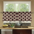 thumbnail image 4 of Yayeee Kitchen Curtains Set of 2 Light Filtering 57"x24" Over Sink Window Panels, Checkered Stars Pattern, 4 of 7