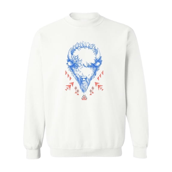 Buffalo Head Design  Sweatshirt Men -Image by Shutterstock, Male x-Large