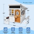 thumbnail image 3 of Multiple Outdoor Wooden Playhouse Cottage with Bench,Dutch Door,Windows,Play Kitchen,Tic-Tac-Toe,Chalkboard,Mailbox,Doorbell,Pet Door Fun Play Backyard Garden Playground, 3 of 23