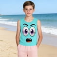 thumbnail image 5 of SGFCWSX Boys Graphic Tank Tops Print Casual Crew Neck Sleeveless Relaxed Fit Outdoor Daily Wear Tops for Kids Green Size 8 Years, 5 of 6