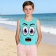 thumbnail image 3 of Niños Pequeños Camisola sin Mangas Gradiente Suave Impresión Moda Lindo Fondo para Niños 3-15 Años, 3 of 6