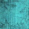 thumbnail image 1 of Ahgly Company Machine Washable Indoor Square Oriental Turquoise Blue Industrial Area Rugs, 3' Square, 1 of 4