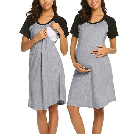 

TANGNADE Women Maternity Dress Nursing Baby Nightgown Breastfeeding Nightshirt Sleepwear