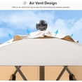 thumbnail image 5 of PURPLE LEAF 11' Round Patio Market Umbrella Outdoor Table Sun Umbrellas with Crank 8 Aluminum Sturdy Ribs for Pool Deck Backyard Beach Beige, 5 of 8
