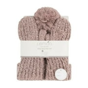 Lemon Women's Snow Storm Beanie and Mitten Set One Size Pink/Purple - CW-1045