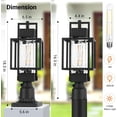 thumbnail image 3 of 18" H Dusk to Dawn Outdoor Post Light Fixture Hardwired 120V, Waterproof Aluminum Pole Light with Pier Mount Base, Matte Black Exterior Lamp Post Lantern with Water Glass for Garden Yard Patio Path, 3 of 7
