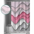 thumbnail image 4 of Pink Gray Waves Shower Curtain, 48" x 72", Abstract Water Ripple Modern Gradient Waterproof Bathroom Curtain Washable Shower Curtain Set with 12 Hooks, 4 of 6