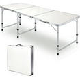 thumbnail image 2 of 6ft Folding Camping Table, Portable Aluminum Folding Table Lightweight Tri Fold Outdoor Table with 3 Adjustable Heights Legs for Picnic, Party, Beach, BBQ, 71 x 24 Inch (1), 2 of 5