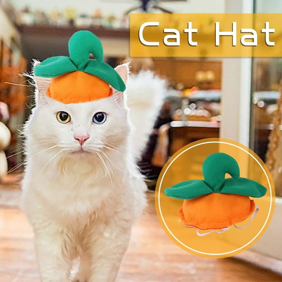 EGNMCR Pet Hats Funny Pet Clothes Hat Halloween Cute Small Medium Dog Dress Up Cat's pumpkin hat