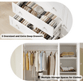 thumbnail image 3 of Richya Wardrobe Closet Armoire Storage Cabinet 3 Doors with Hanging Rod for Hanging Clothes Bedroom Large Capacity Tall Freestanding Armoire Organizer with Shelves particle board, 3 of 9