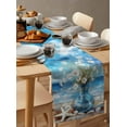 thumbnail image 2 of Table Runner Daisy Vase Table Decoration for Kitchen Dinning Starfish Abstract Painting Table Decoration for Indoor Outdoor Party Wedding Decor 13x90 Inch, 2 of 7