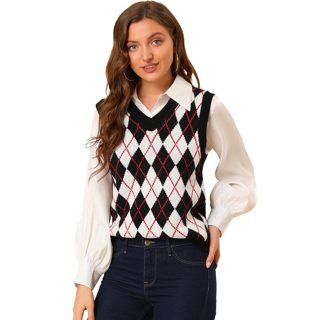 Chaleco De Punto Para Mujer, Escote En V Sin Mangas - Suéter Holgado, Estilo Retro, Ideal Para Otoño