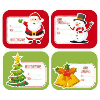 Christmas Gift Tags Sticker Christmas - 80 Pieces White Christmas Tags  Stickers for Gifts Easy to Write - Christmas Gift Tag Stickers On in a  Dispenser Box 