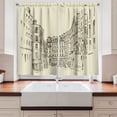 thumbnail image 2 of Ambesonne Paris Kitchen Curtains, Buildings of France Europe, 55"x39", Black and Cream, 2 of 3