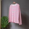 thumbnail image 2 of Besolor T-Shirts à Rayures à Manches Longues pour Femmes, Basiques et Décontractés, Col Ras du Cou, T-Shirts pour Femmes, Tuniques Légères d'Automne, 2 of 6