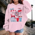 thumbnail image 2 of Girls Patriotic Graphic Print Hooded Sweatshirt 4Th Of July Celebration Casual Clothes, 2 of 4