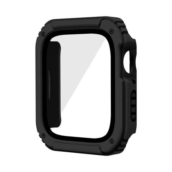 Case with Screen Protector for Apple Watch Series 1 2 3 38mm, Full Body Protective Anti-Scratch Bumper Rugged Dustproof Drop Protection Bumper Case Cover for iWatch Series 1 2 3 38mm, Black