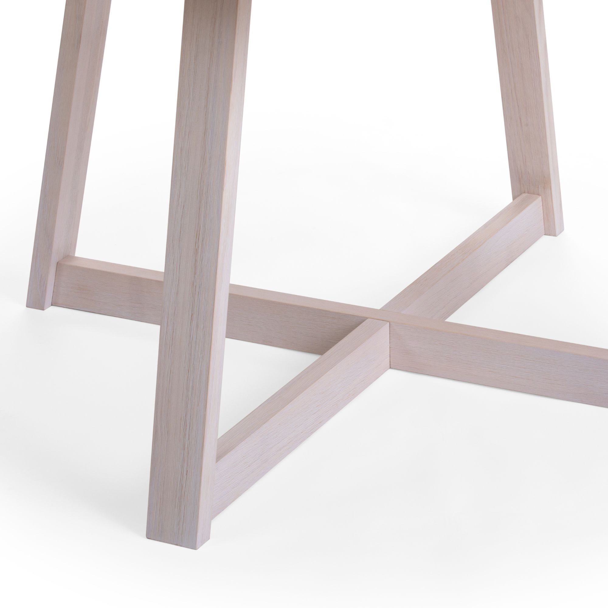 Plank+Beam 47" Round Hardware Included Dining Table, White Sand Wirebrush