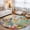 Blue, Pink, Purple, variant on Round Rugs 4Ft, Spring Floral Round Area Rug Washable Indoor Throw Carpet, Modern Oil Painting Butterfly Soft Non Slip Circle Rug for Kitchen Nursery Room Home Decor Aesthetic