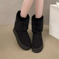 thumbnail image 2 of Zapatos para mujer, moda para mujer, sólidos, informales, de invierno, tallas grandes, botas de nieve para mujer, zapatos para correr, botas vaqueras., 2 of 5