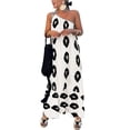 thumbnail image 1 of Vestido PRETTYGARDEN Maxi Floral Boho de Un Hombro Blanco Talla L, 1 of 8