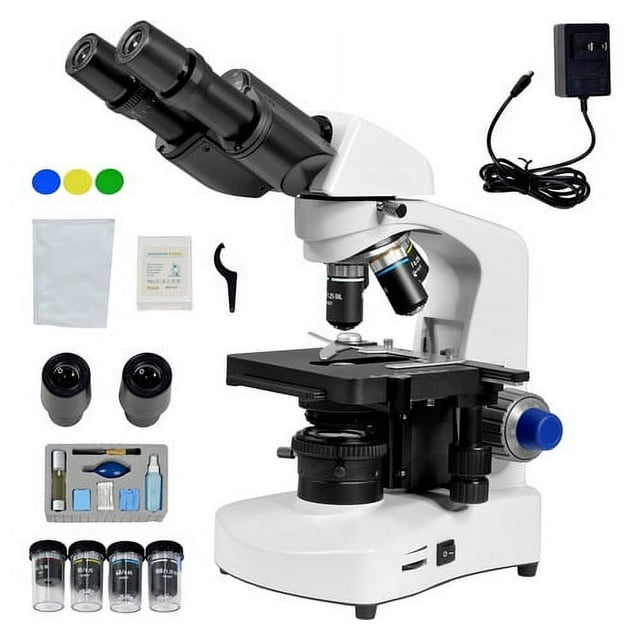 Microscopio Binocular Planacromatico Audiotek 10x-1000x Profesional
