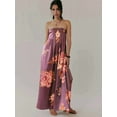 thumbnail image 6 of Women'S Floral Maxi Dress Sleeveless Backless A-Line Long Flowing Dress Hollow Back Spaghetti Strap Sundress Brown L, 6 of 8