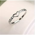 thumbnail image 1 of Xiao Hua Anillo de amor de plata esterlina 925, joyería para mujer, anillo hueco con incrustaciones de corazón de cristal, joyería de moda de plata, talla 8, 1 of 4