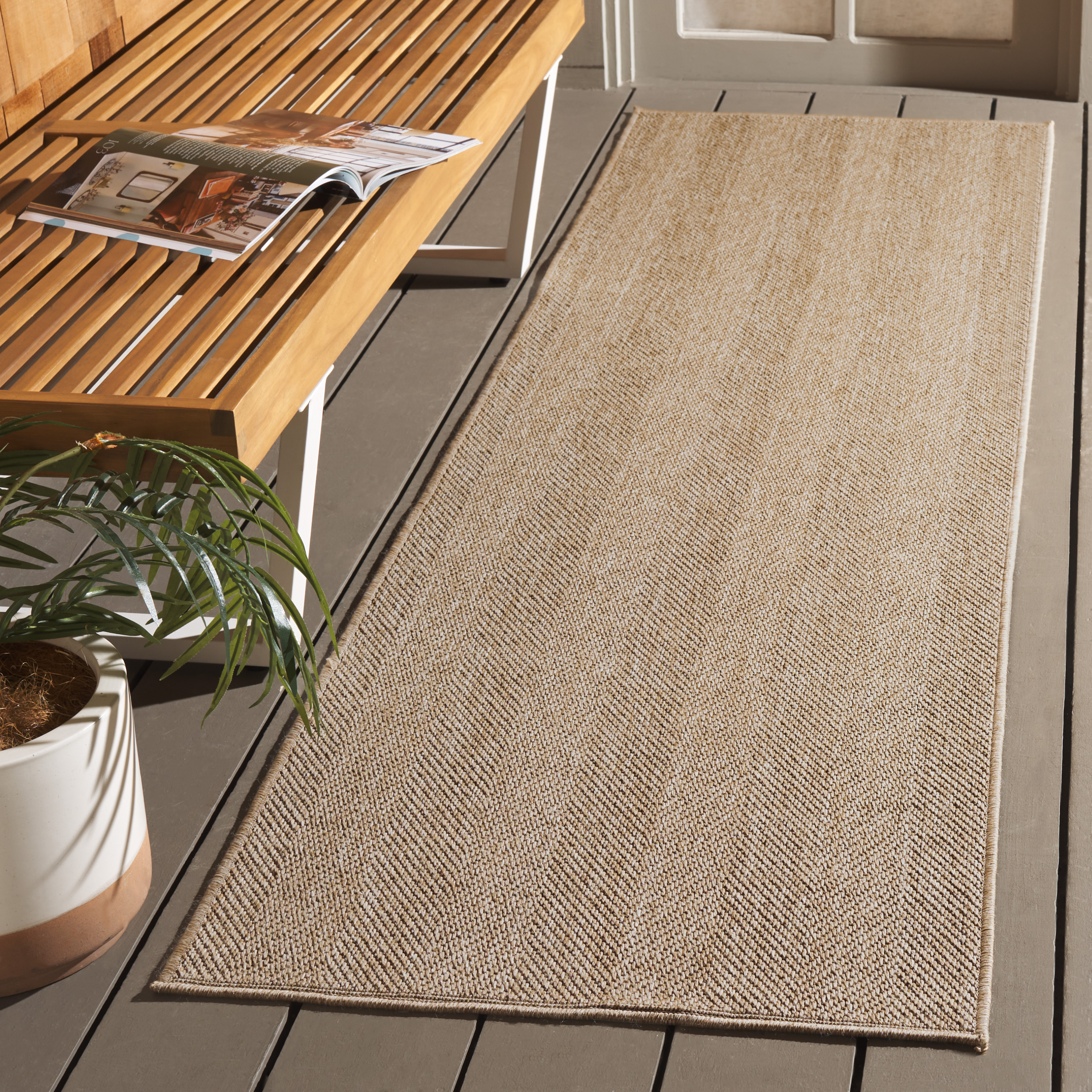 SAFAVIEH Sisal Performance Tendrils Solid Indoor/Outdoor Runner Rug, Natural, 2'2" x 8'