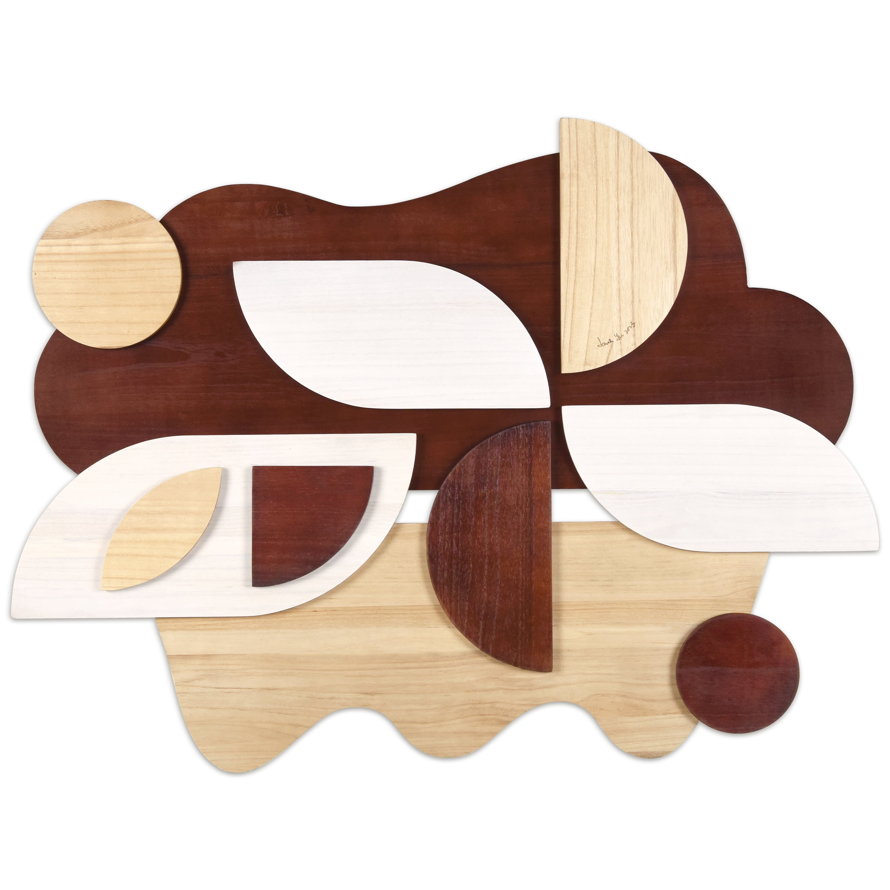 "Sands Serenade I" Hand Made & Hand Finished Dimensional Solid Paulownia Wood Abstracts Wall Art