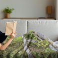 thumbnail image 3 of Wooden Bridge Soft Flannel Fleece Throw Blanket, Footpath Road Through Forest Outside Nature Park, Cozy Plush for Indoor and Outdoor Use, 50" x 60", Pale Ceil Blue Lime Green, by Ambesonne, 3 of 5