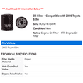 thumbnail image 2 of Oil Filter - Compatible with 2000 Toyota Echo, 2 of 2