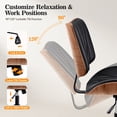 thumbnail image 3 of FASTES Armless Office Chair, Ergonomic Desk Chair Mid-Century Modern Home Vanity Chair Faux Leather Accent Computer Chairs Adjustable Height Swivel, Black, 3 of 8