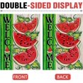 thumbnail image 3 of Welcome Summer Watermelon 28 x 40 House Flag Double Sided, Farmhouse Green Stripes Garden Yard Decoration, Rustic Seasonal Burlap Outdoor Décor Decorative Large Flag, 3 of 6