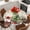 DarkOliveGreen Linen, variant on Beige Christmas Round Tablecloth, Fitted Table Cover with Elastic for 55"-60" Round Tables, Gnomes Xmas Tree Snowflake Winter Gifts Rustic Table Cloth Outdoor Dinning Party Waterproof Tablecloths